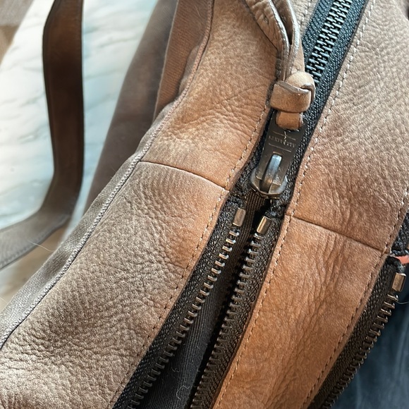 Allsaints Brown leather/canvas weekender - Picture 9 of 11